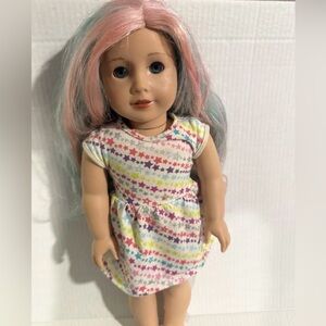 American Girl Doll 2017 Cotton Candy Hair and blue eyes , Star-Print Dress
